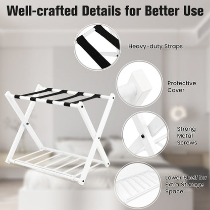 Heavy Duty Folding Luggage Rack with Shelves-2 pieces