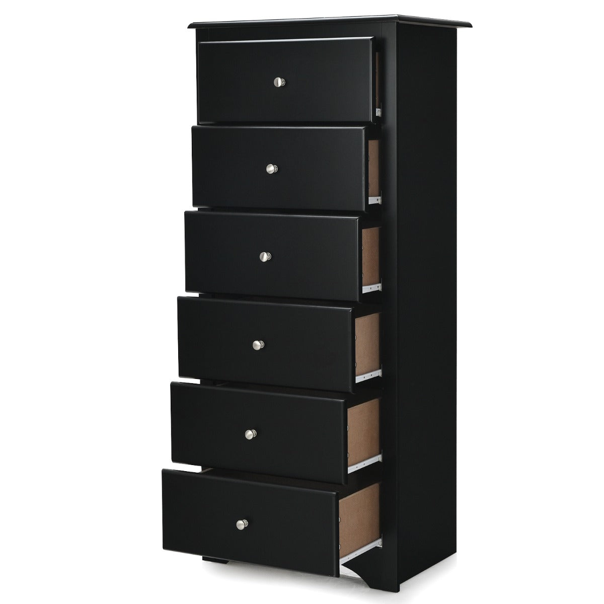 Unique wave-shaped bottom adds visual appeal while improving the chest of drawers stability
