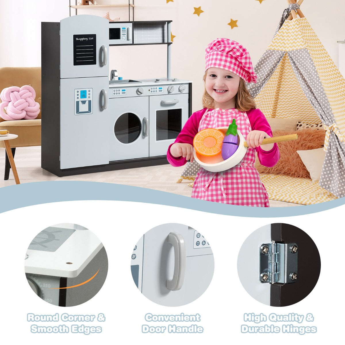Pretend Play Toy Set  with Washing Machine for Age 3+