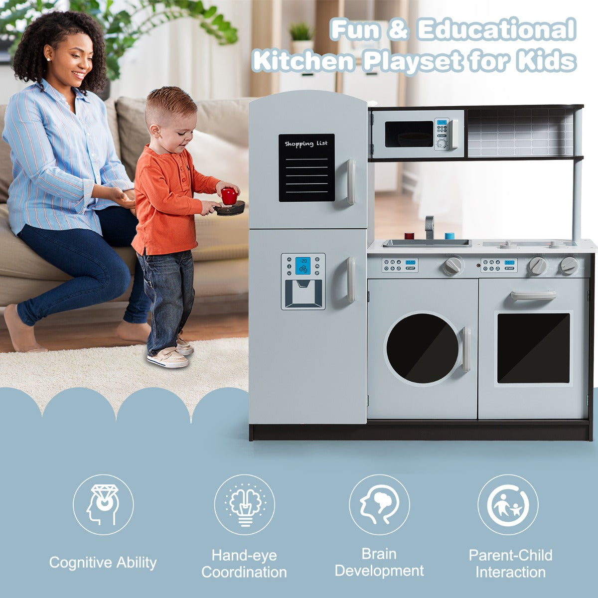 Pretend Play Toy Set  with Washing Machine for Age 3+