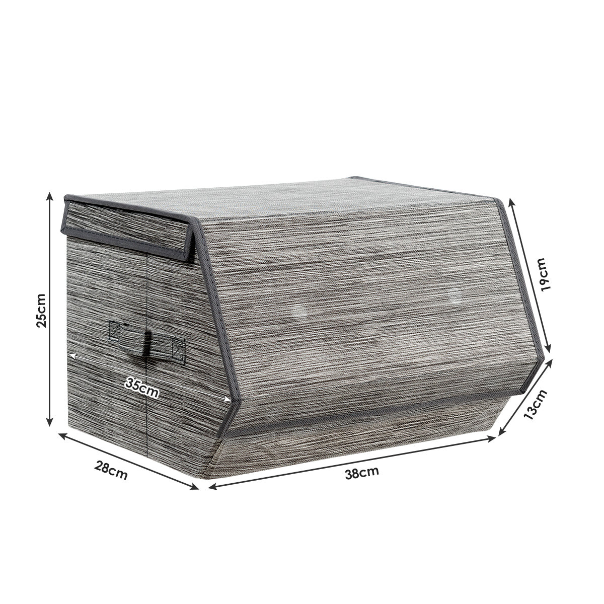 Large Stackable Bins Cubes with Lids Storage Organizers-Grey