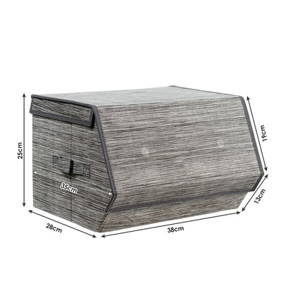 Large Stackable Bins Cubes with Lids Storage Organizers-Grey