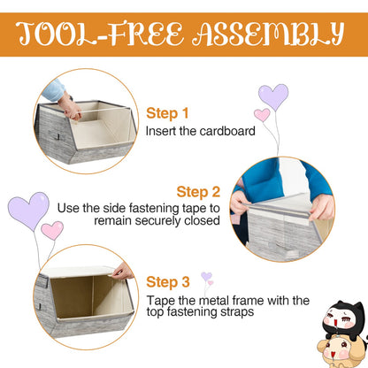 Large Stackable Bins Cubes with Lids Storage Organizers-Grey