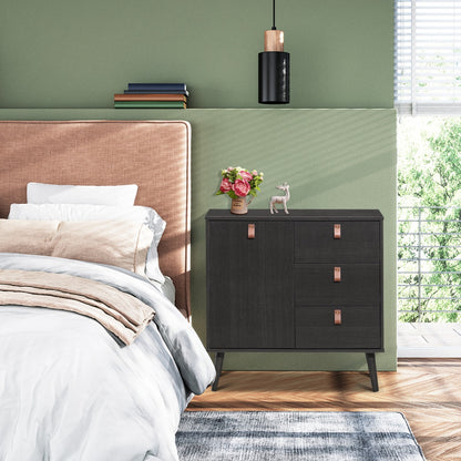 3-Drawer Chest Dresser with Anti-Toppling Device for Living Room-Coffee