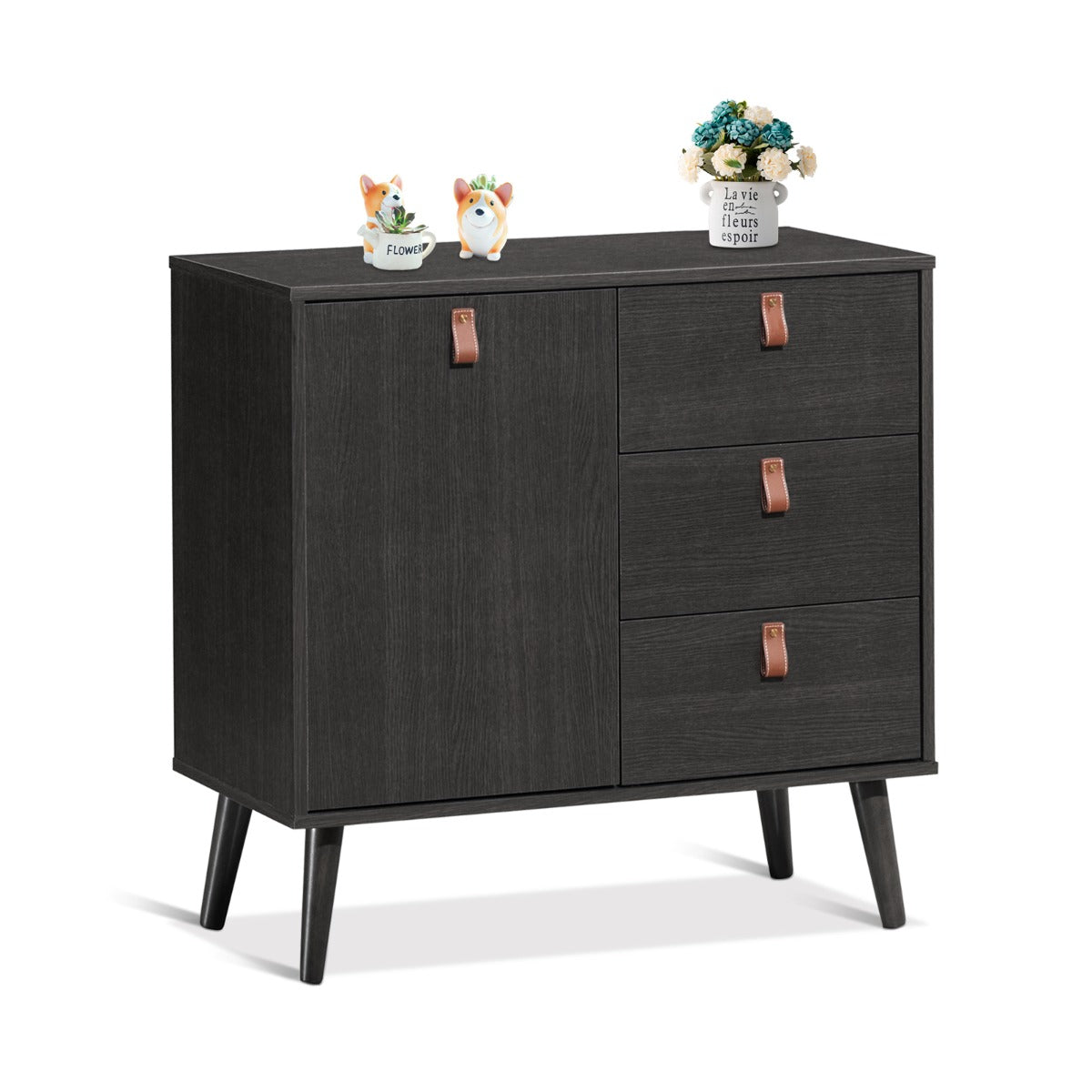 3-Drawer Chest Dresser with Anti-Toppling Device for Living Room-Coffee