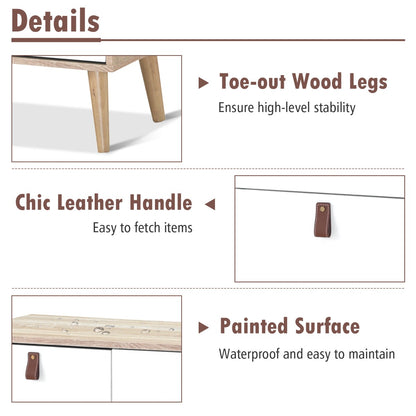 3-Drawer Chest Dresser with Anti-Toppling Device for Living Room-Natural