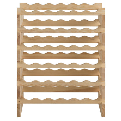 36-Bottles 6-Tier Display Stackable Wood Wine Rack for for Bar, Wine Cellar