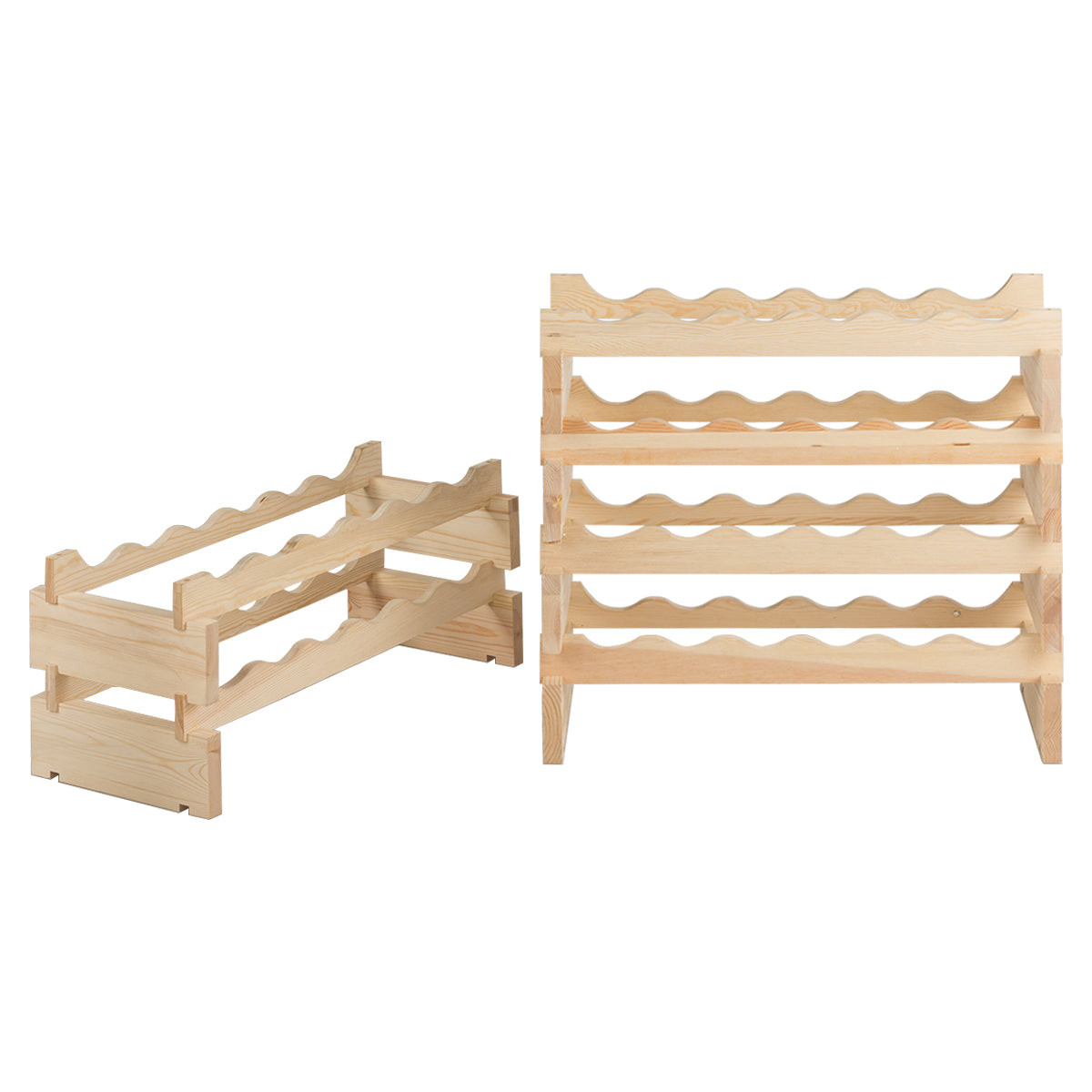 36-Bottles 6-Tier Display Stackable Wood Wine Rack for for Bar, Wine Cellar