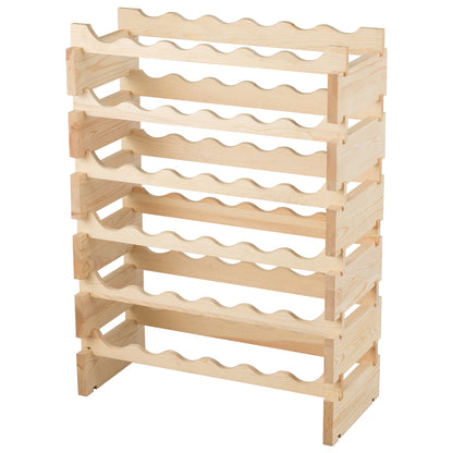 36-Bottles 6-Tier Display Stackable Wood Wine Rack for for Bar, Wine Cellar