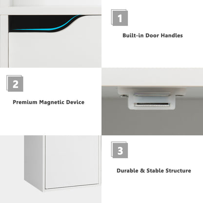 Cube Shelf with 9 Compartments and 5 Magnetic Doors-White