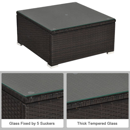 6-Piece Patio Rattan Sofa Set with Washable Cushion Cover for Backyard & Poolside Black