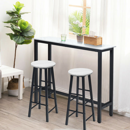 Two-tier footrests let adults and children place their feet comfortably while seated