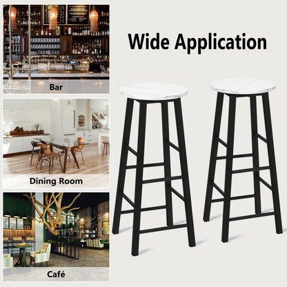 Modern marble-style bar stools add a stylish industrial accent to kitchen counters and home bars