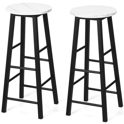 Strong square metal legs provide each pub stool with a stable 113 kilogram weight capacity