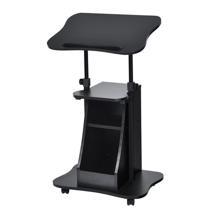 Costway Height Adjustable Mobile Laptop Desk with Wheels