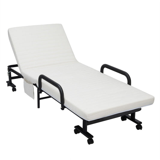 Six adjustable positions let the convertible bed change from a flat bed to a relaxing lounge chair