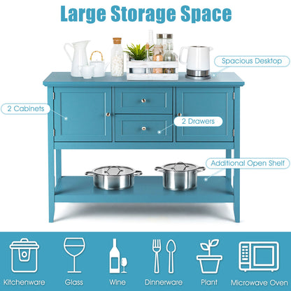 Buffet Sideboard Cabinet with 2 Drawers &amp; 2 Storage Cupboard