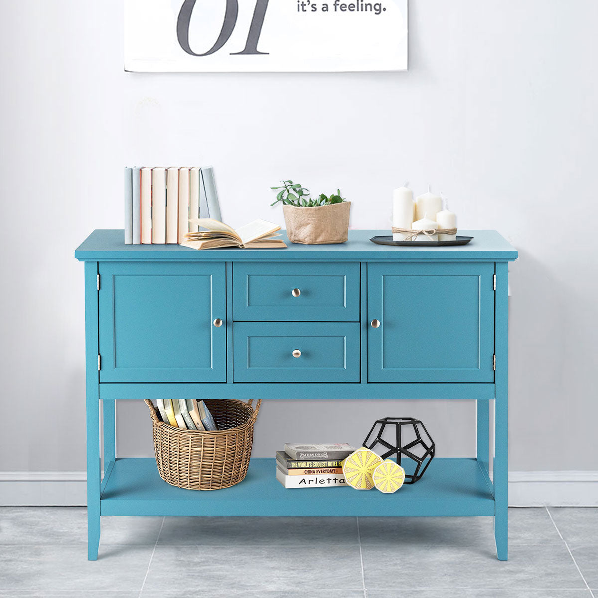 Buffet Sideboard Cabinet with 2 Drawers &amp; 2 Storage Cupboard