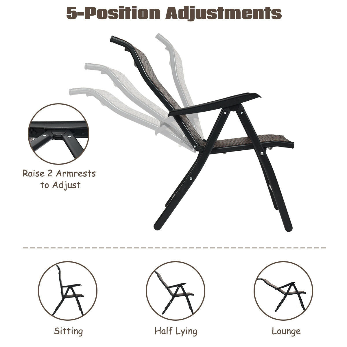 No-assembly folding rattan chairs offer stylish seating for indoor and outdoor spaces
