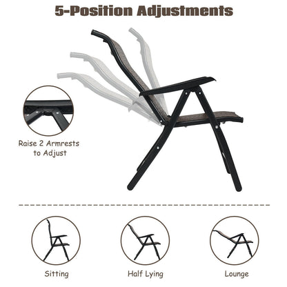 No-assembly folding rattan chairs offer stylish seating for indoor and outdoor spaces