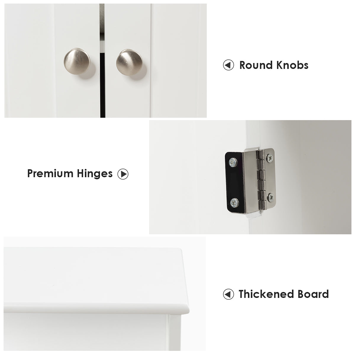 Bathroom Floor Cabinet with Open Shelf &amp; 2 Drawers-White