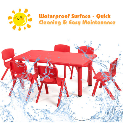 Kids Table and 6 Chairs Set for Preschools & Home