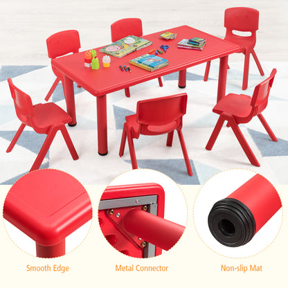 Kids Table and 6 Chairs Set for Preschools & Home