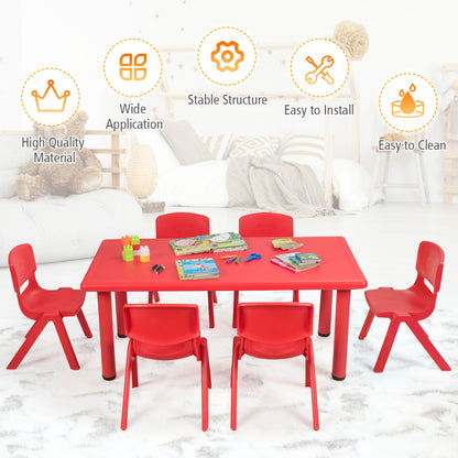 Kids Table and 6 Chairs Set for Preschools & Home