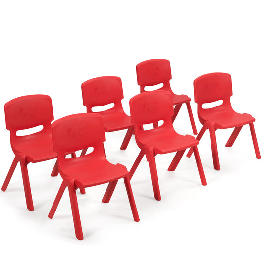 Costway Kids Table and Chairs Set for Children Reading Red