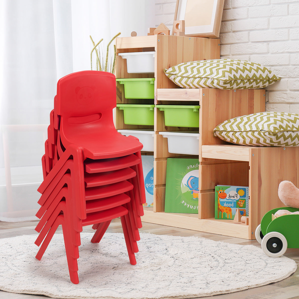Waterproof children's table and chairs are easy to wipe clean after meals or crafts