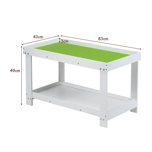 White pine kids activity table with detachable tabletop for building blocks, drawing, learning, and meals