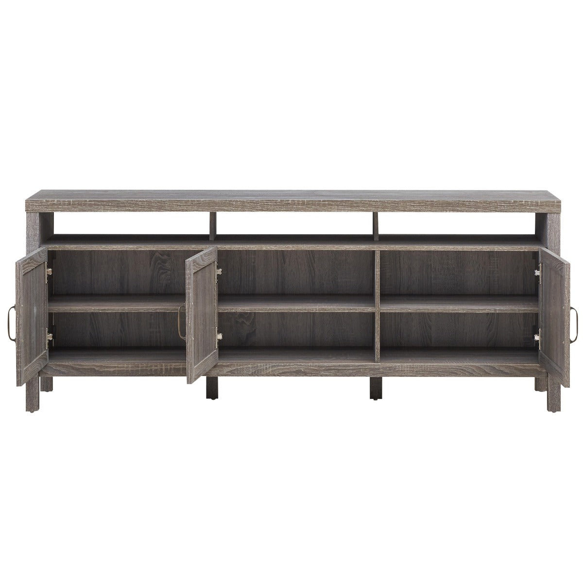 Rattan TV Stand with 3 Rattan Doors for Living Room