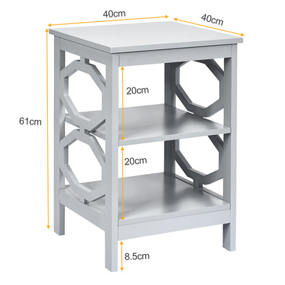 Set of 2 Side Table with Stable Structure for Bedroom/Living Room-Grey