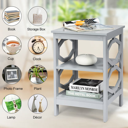 Set of 2 Side Table with Stable Structure for Bedroom/Living Room-Grey