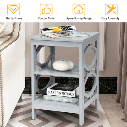 Set of 2 Side Table with Stable Structure for Bedroom/Living Room-Grey