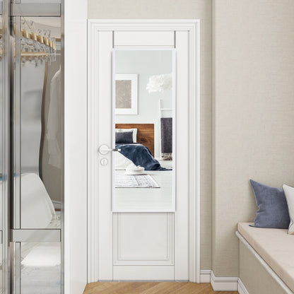 Costway Full length Mirror with Height Adjusting Hanging Hooks for Bedroom White