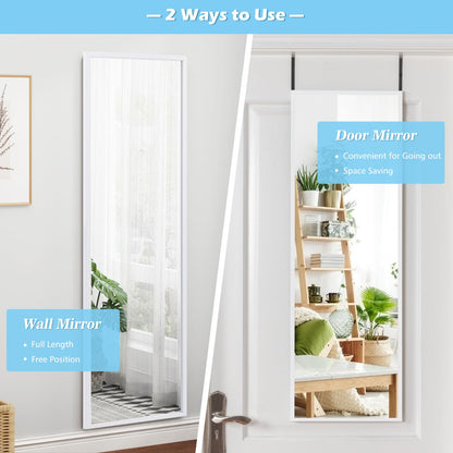 Full-Length Adjustable Hanging Mirror for Bedroom, Wall or Door Mount