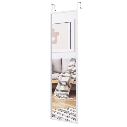 Costway Full length Mirror with Height Adjusting Hanging Hooks for Bedroom White
