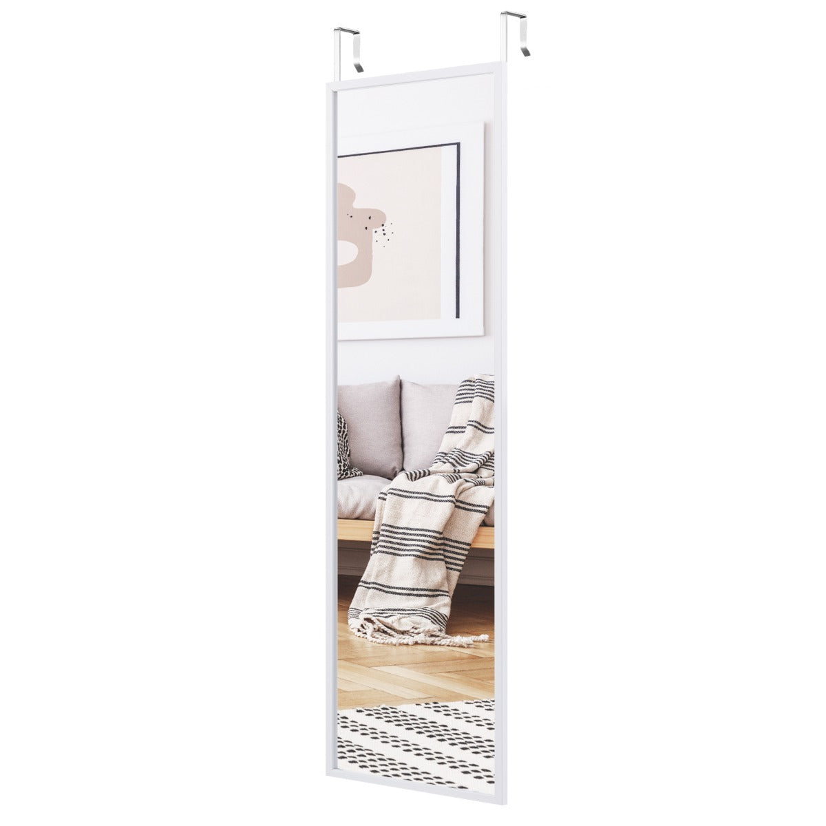 Full-Length Adjustable Hanging Mirror for Bedroom, Wall or Door Mount
