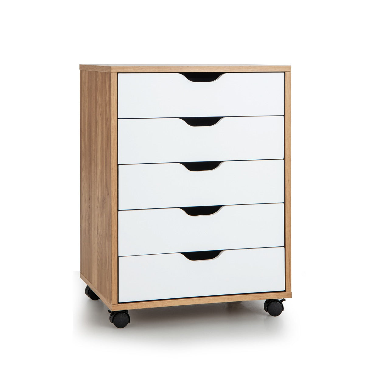 Versatile Storage Cabinet with Wheels for Home Office-Natural