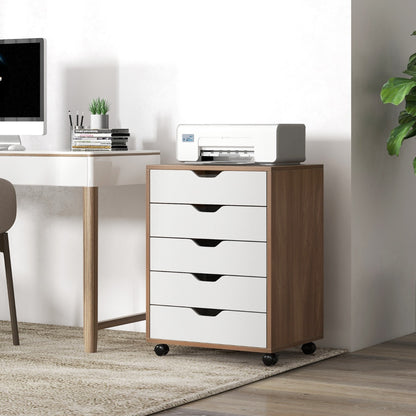 Versatile Storage Cabinet with Wheels for Home Office-Natural