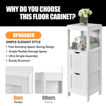 Freestanding Bathroom Floor Cabinet with 2 Removable Drawers