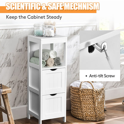 Freestanding Bathroom Floor Cabinet with 2 Removable Drawers