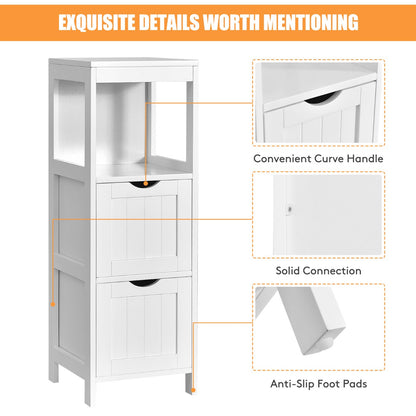 Freestanding Bathroom Floor Cabinet with 2 Removable Drawers