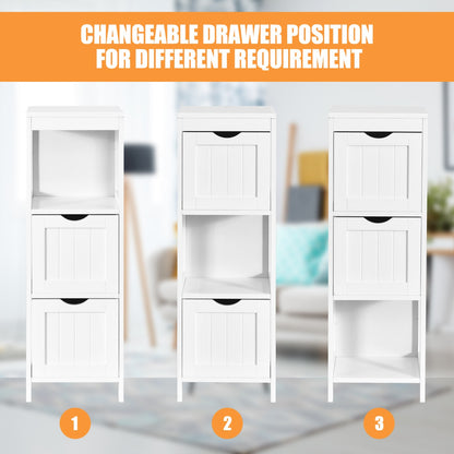 Freestanding Bathroom Floor Cabinet with 2 Removable Drawers