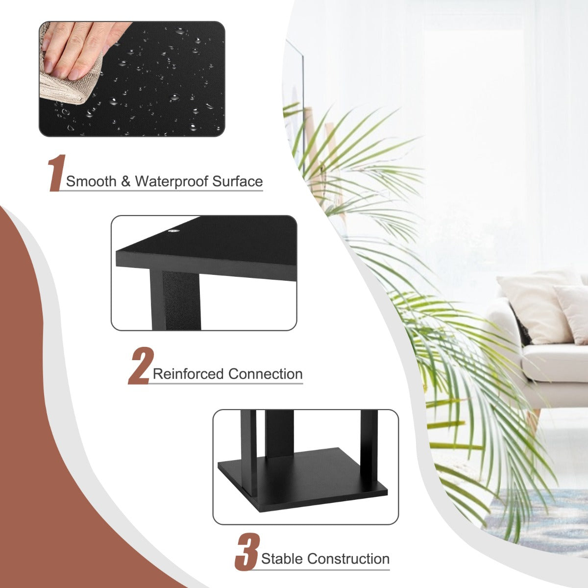 Wooden Shoe Rack with 8 Levels and Large Capacity for Entry/Living Room-Black