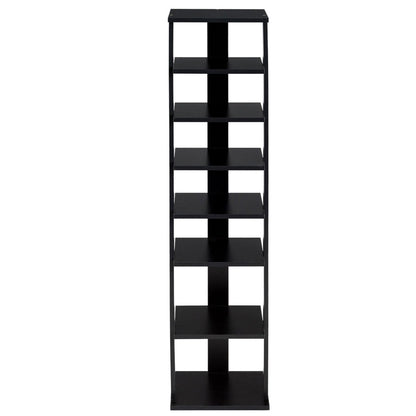 Wooden Shoe Rack with 8 Levels and Large Capacity for Entry/Living Room-Black