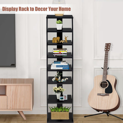 Wooden Shoe Rack with 8 Levels and Large Capacity for Entry/Living Room-Black
