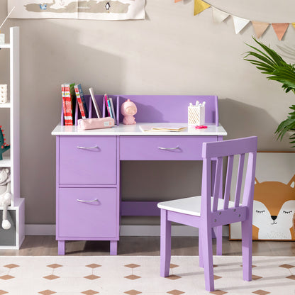 Kids Learning Desk &amp;amp; Chair Set  for Bedroom &amp;amp; Study Room-Purple