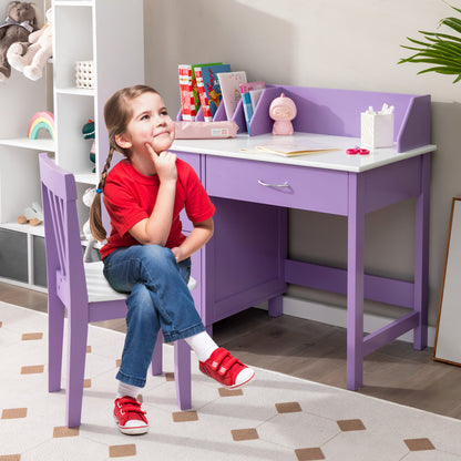 Kids Learning Desk &amp;amp; Chair Set  for Bedroom &amp;amp; Study Room-Purple